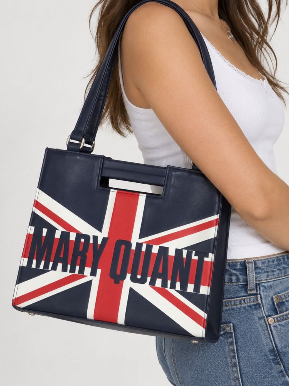Mary Quant Union Jack Tote Bag New British Flag Shoulder Handbag Mod Y2K